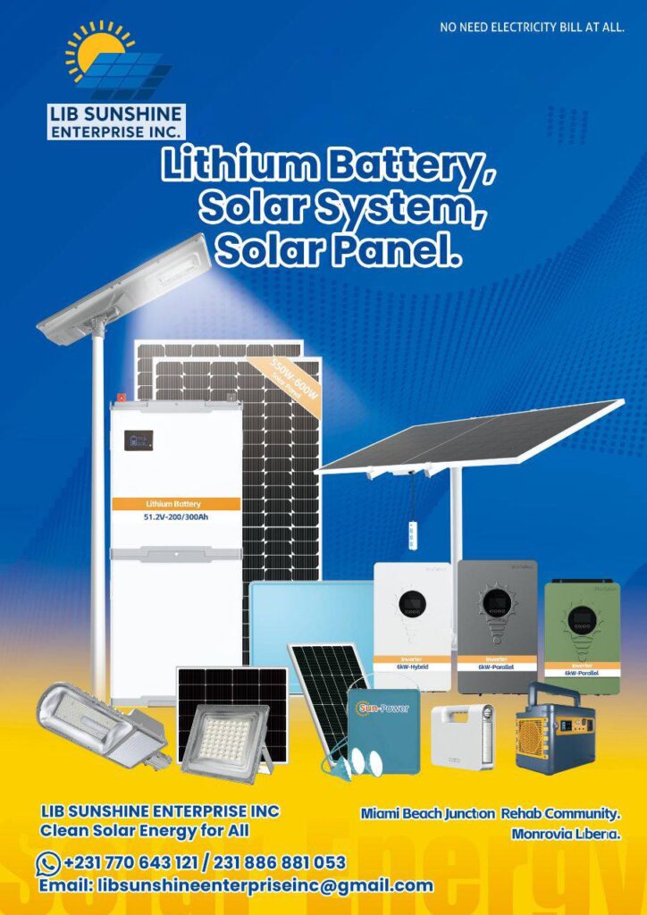 Lithium Battery Solar System Solar Panel Liberia